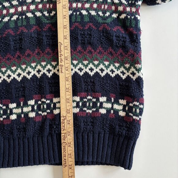VTG Eddie Bauer Fair Isle Sweater Mens L Grandpa Fisherman Cozy Hygge Made in US - Picture 9 of 10